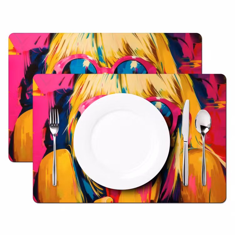 Zonnebril - Roze - Vrouw - Rietje Placemat vinyl groot -zzsfeer2_Kitchenyeah-website