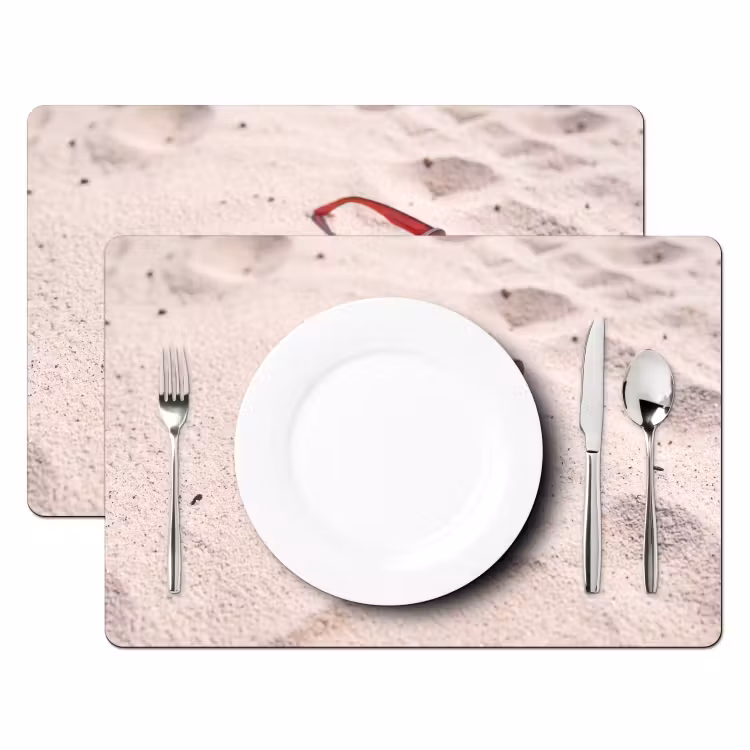 Zonnebril - Strand - Vakantie - Rood Placemat vinyl groot -zzsfeer2_Kitchenyeah-website