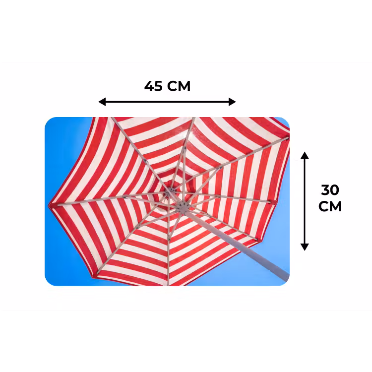Parasol - Strepen - Zomer - Rood - Blauw Placemat vinyl groot -specs