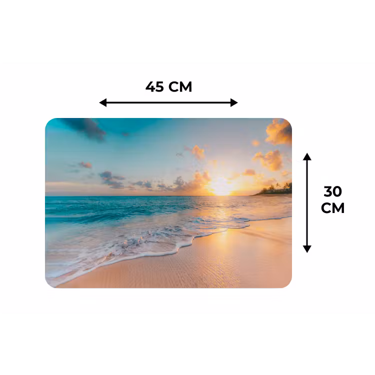 Zonsondergang - Strand - Zee - Zomer - Blauw Placemat vinyl groot -specs