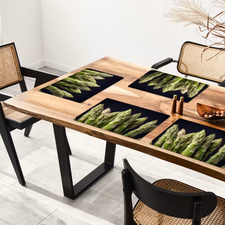 Asperges - Groen - Zwart Placemat vinyl groot -zzsfeer4_Kitchenyeah-website