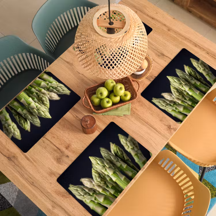 Asperges - Groen - Zwart Placemat vinyl groot -zzsfeer5_Kitchenyeah-website