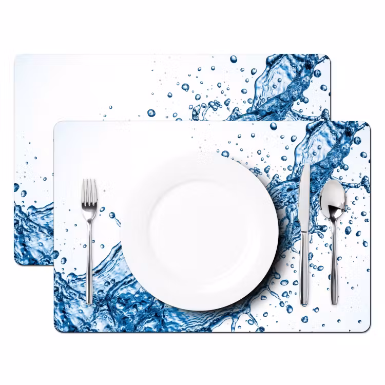 Spash - Water - Blauw Placemat vinyl groot -zzsfeer2_Kitchenyeah-website