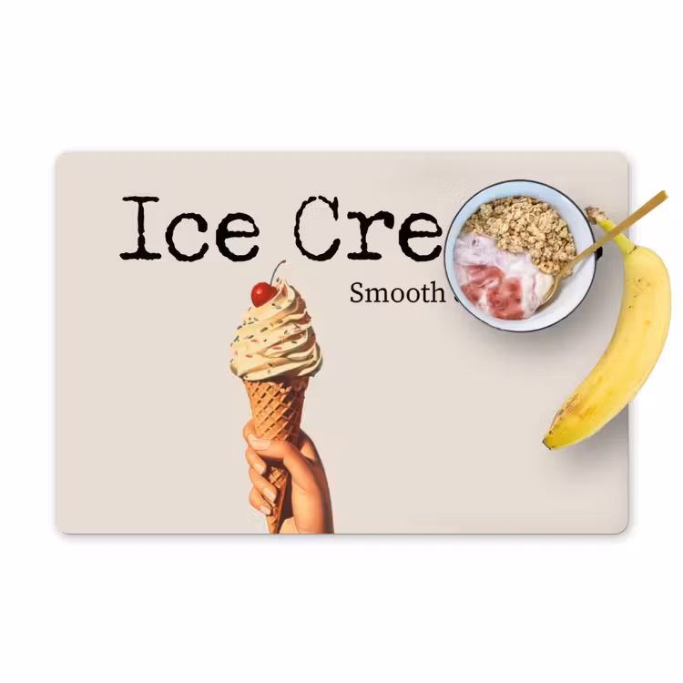 Ice cream - Softijs - Kleurrijk - Kers Placemat vinyl groot -zzzproduct_Kitchenyeah-website