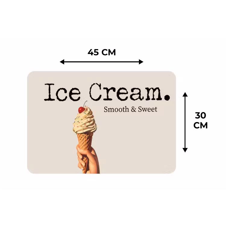 Ice cream - Softijs - Kleurrijk - Kers Placemat vinyl groot -specs
