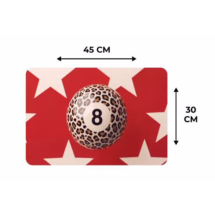 Spel - Dierenprint - Nummer 8 - Modern - Rood Placemat vinyl groot -specs