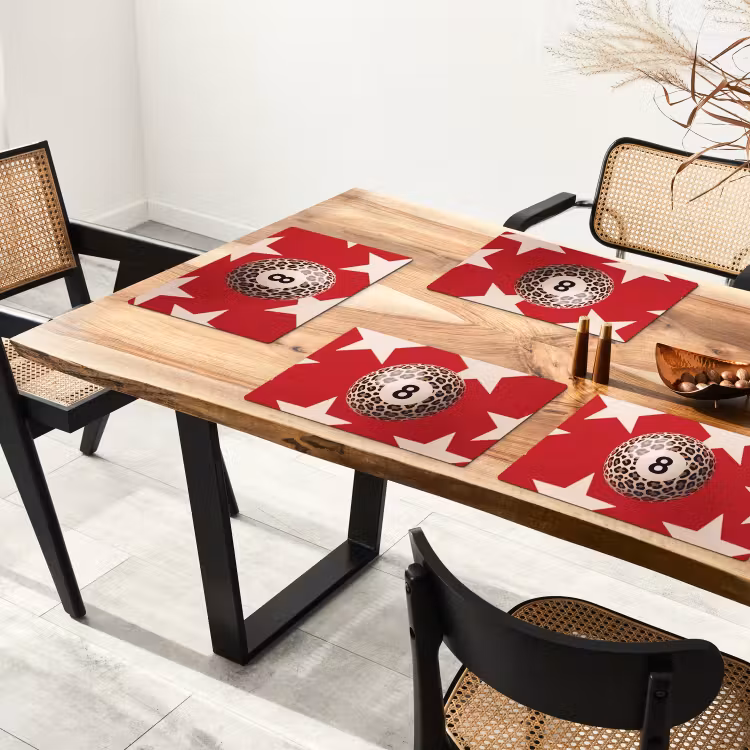 Spel - Dierenprint - Nummer 8 - Modern - Rood Placemat vinyl groot -zzsfeer4_Kitchenyeah-website