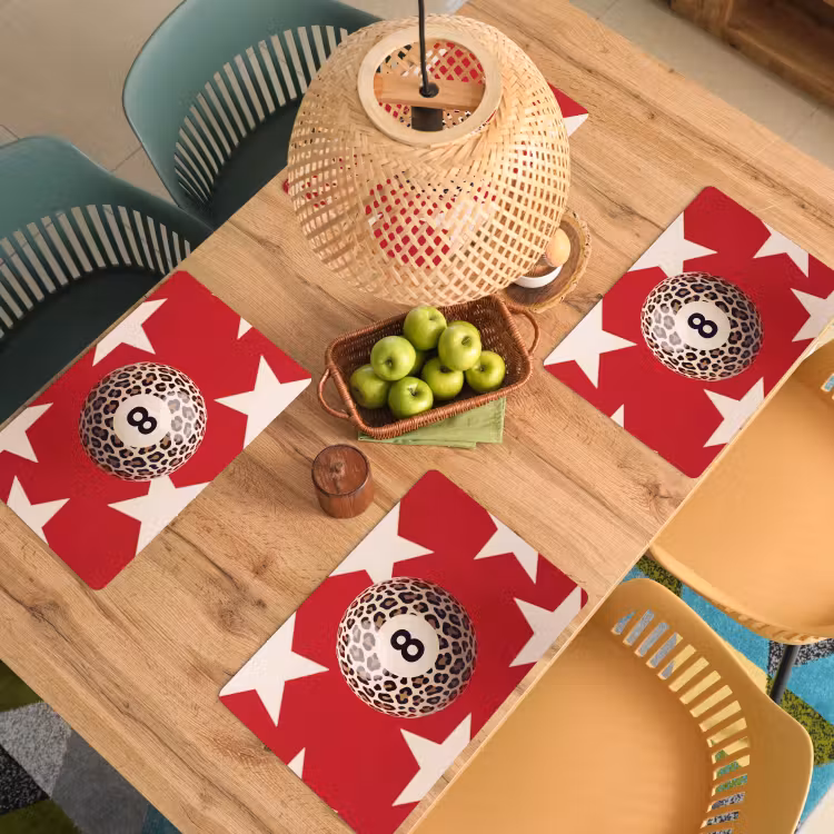 Spel - Dierenprint - Nummer 8 - Modern - Rood Placemat vinyl groot -zzsfeer5_Kitchenyeah-website