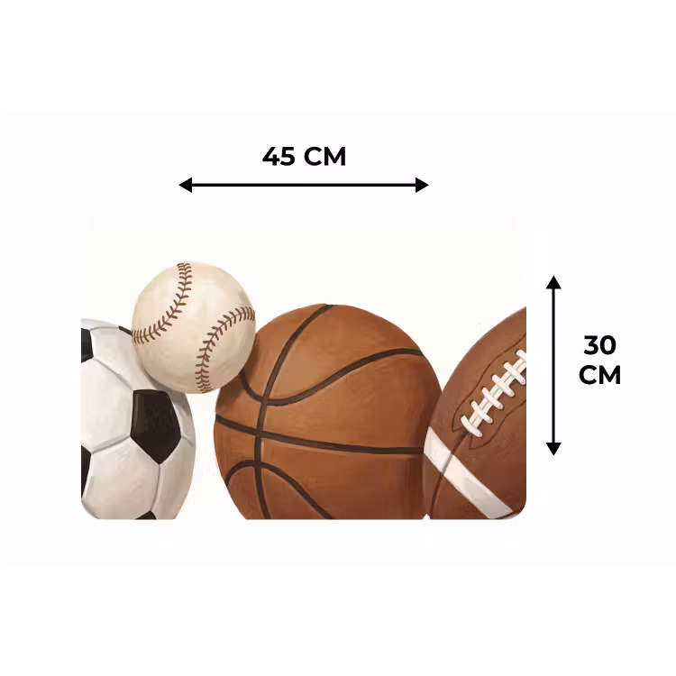 Sport - Ballen - Illustratie Placemat vinyl groot -specs