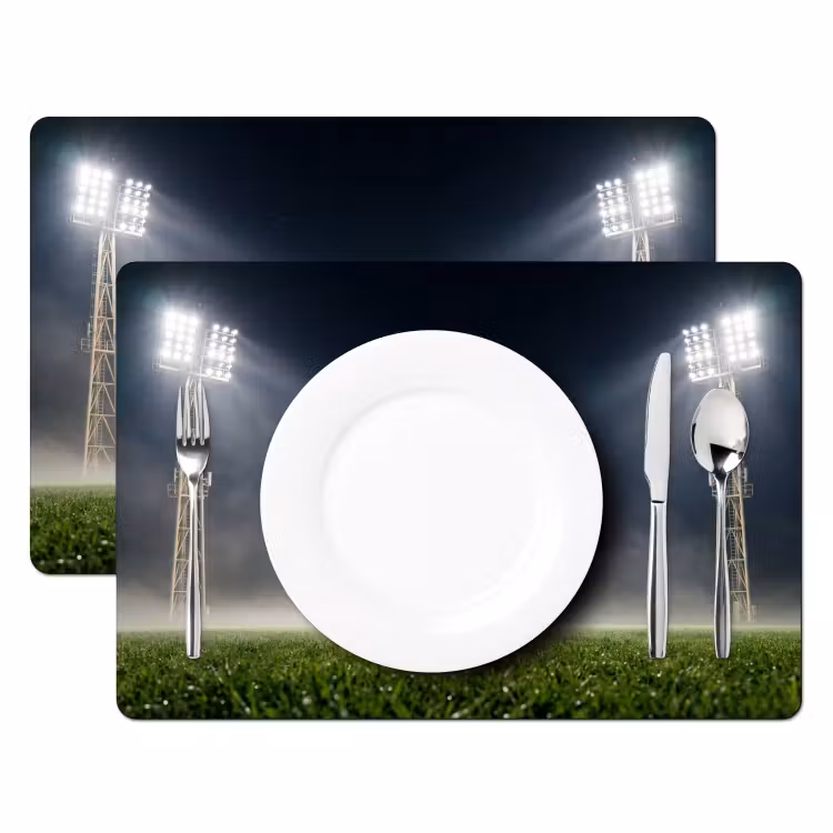 Stadion - Lichtmast - Sport - Nacht Placemat vinyl groot -zzsfeer2_Kitchenyeah-website