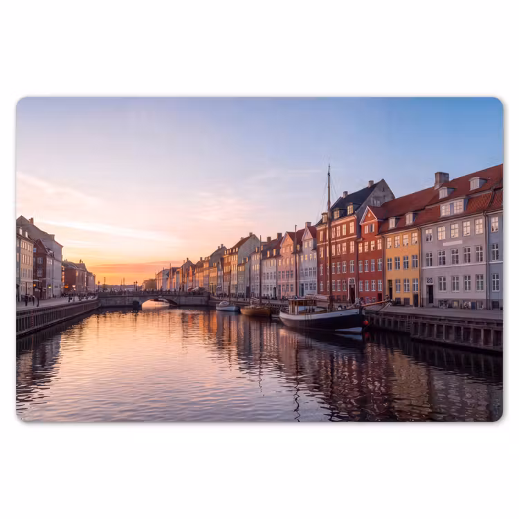 Stad - Gracht - Zonsondergang - Klassiek - Kleurrijk Placemat vinyl groot -zzsfeer1_Kitchenyeah-website