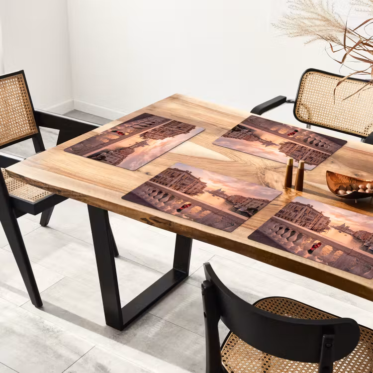 Stad - Venetië - Kanaal - Zonsopgang - Architectuur - Goud Placemat vinyl groot -zzsfeer4_Kitchenyeah-website