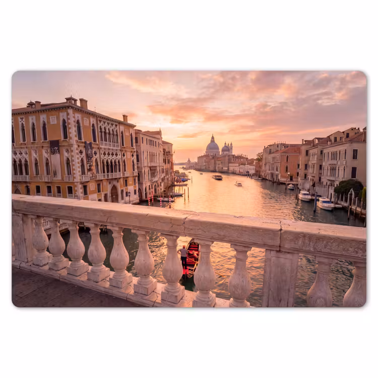 Stad - Venetië - Kanaal - Zonsopgang - Architectuur - Goud Placemat vinyl groot -zzsfeer1_Kitchenyeah-website