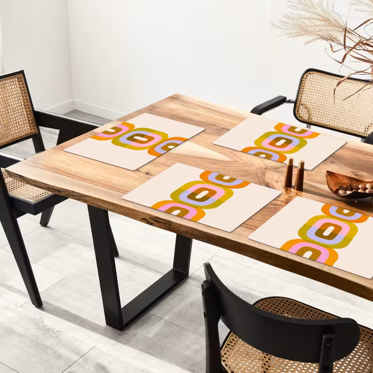 Stapel - Vormen - Geblokt - Oranje Placemat vinyl groot -zzsfeer4_Kitchenyeah-website