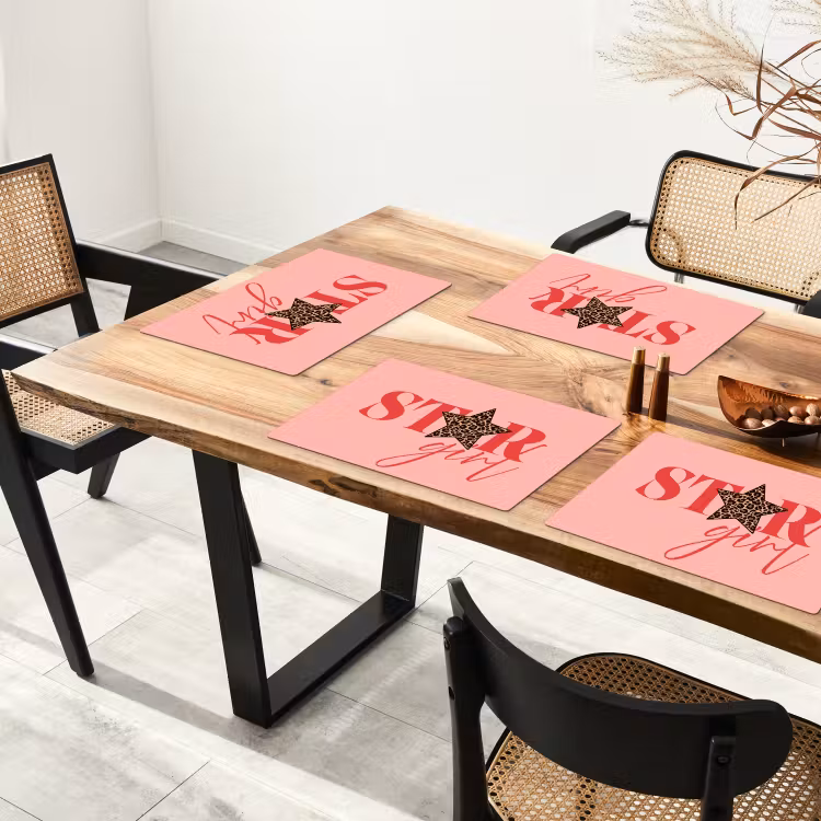 Star girl - Roze - Panter - Ster Placemat vinyl groot -zzsfeer4_Kitchenyeah-website