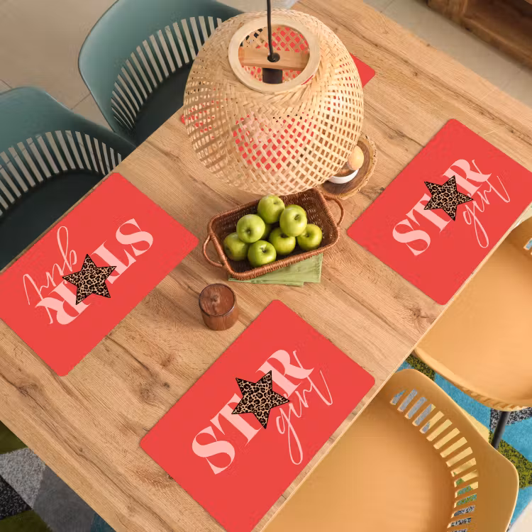 Star girl - Rood - Panter - Ster Placemat vinyl groot -zzsfeer5_Kitchenyeah-website
