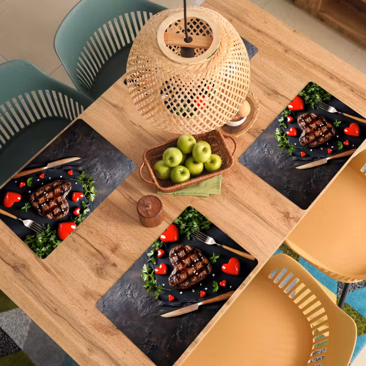 Steak - Hart - Bestek Placemat vinyl groot -zzsfeer5_Kitchenyeah-website