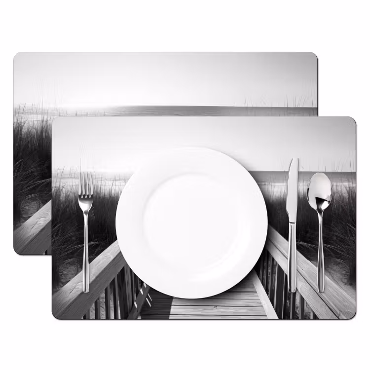 Loopbrug - Hout - Strand - Zee Placemat vinyl groot -zzsfeer2_Kitchenyeah-website