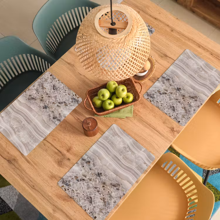 Steen - Textuur - Abstract - Beige - Wit Placemat vinyl groot -zzsfeer5_Kitchenyeah-website