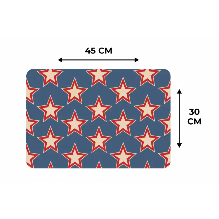 Ster - Klassiek - Blauw Placemat vinyl groot 368 -specs