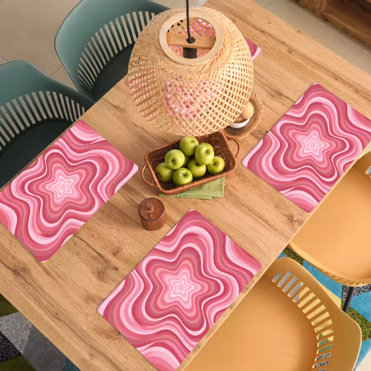 Ster - Golvend - Abstract - Roze Placemat vinyl groot -zzsfeer5_Kitchenyeah-website