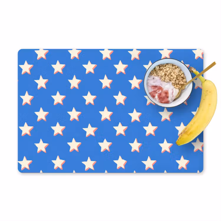 Sterren - Patroon - Blauw Placemat vinyl groot 368 -zzzproduct_Kitchenyeah-website