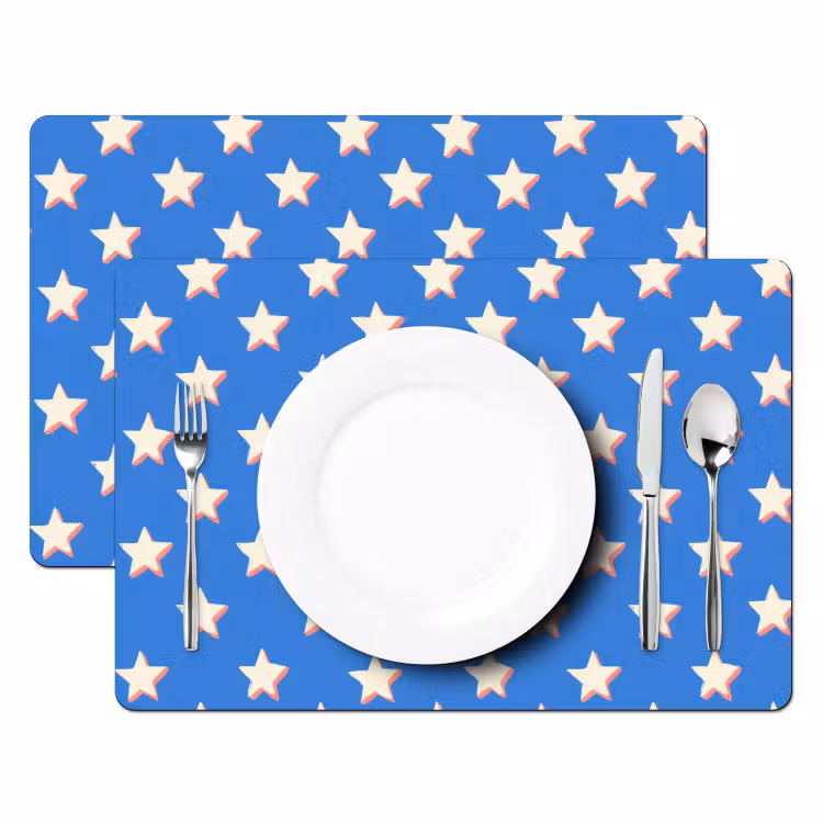 Sterren - Patroon - Blauw Placemat vinyl groot 368 -zzsfeer2_Kitchenyeah-website