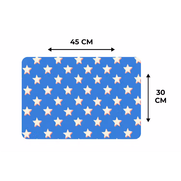 Sterren - Patroon - Blauw Placemat vinyl groot 368 -specs
