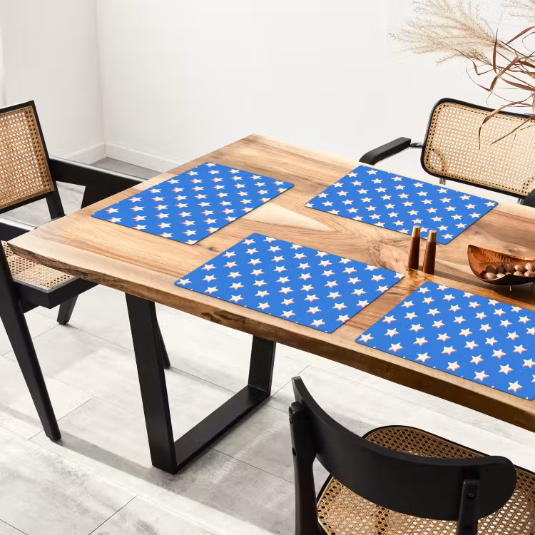 Sterren - Patroon - Blauw Placemat vinyl groot 368 -zzsfeer4_Kitchenyeah-website