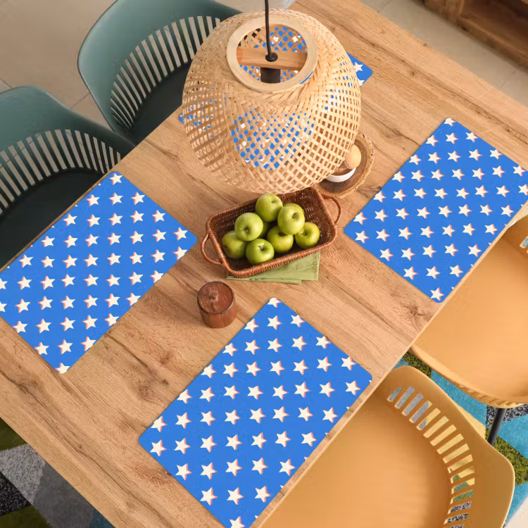 Sterren - Patroon - Blauw Placemat vinyl groot 368 -zzsfeer5_Kitchenyeah-website