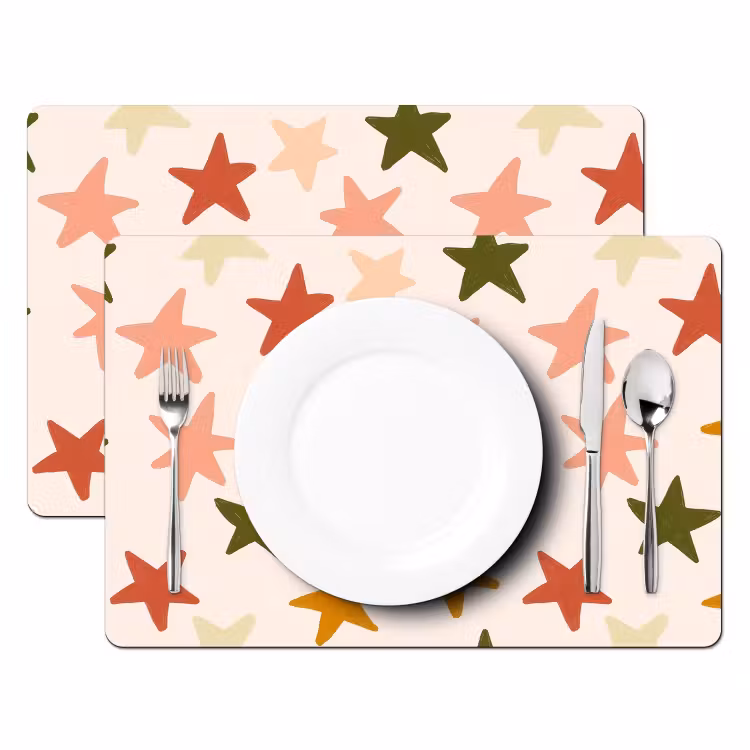 Sterren - Patroon - Kleurrijk Placemat vinyl groot 368 -zzsfeer2_Kitchenyeah-website