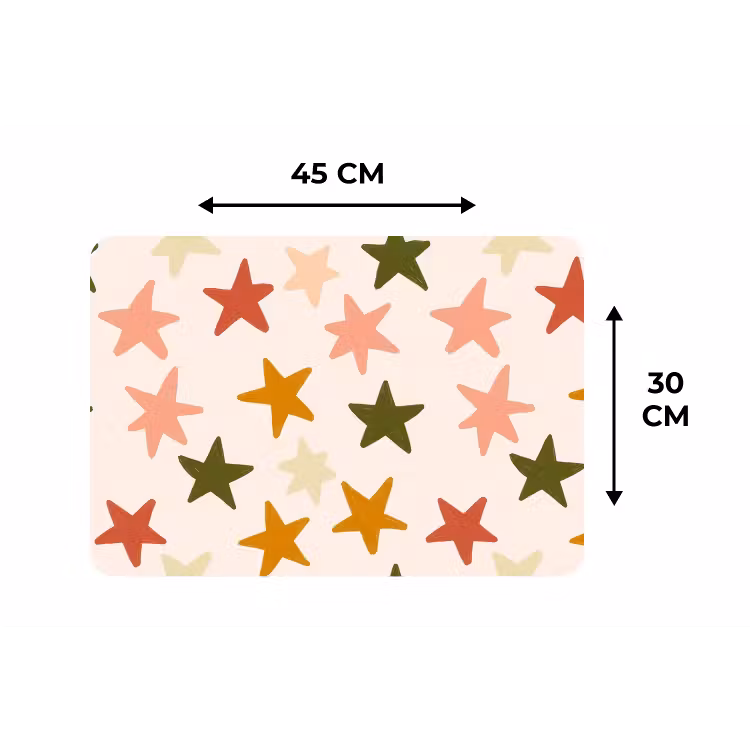 Sterren - Patroon - Kleurrijk Placemat vinyl groot 368 -specs