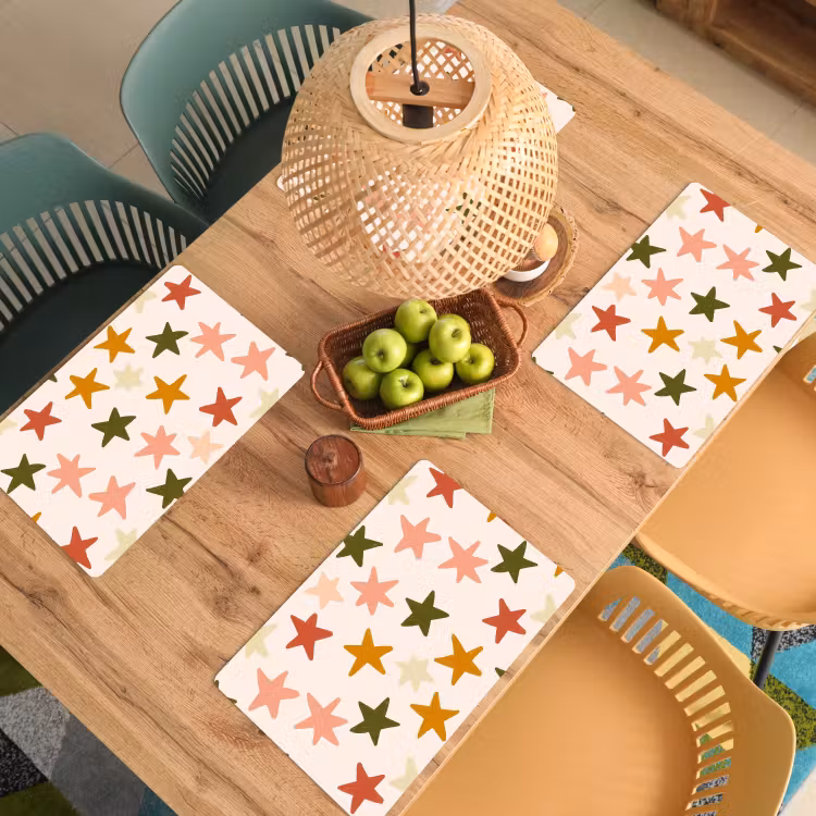 Sterren - Patroon - Kleurrijk Placemat vinyl groot 368 -zzsfeer5_Kitchenyeah-website