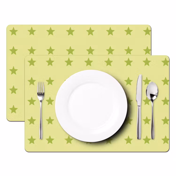 Sterren - Patroon - Groen Placemat vinyl groot 368 -zzsfeer2_Kitchenyeah-website