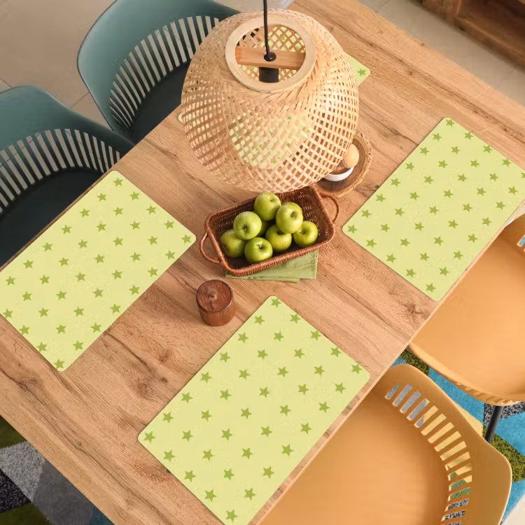 Sterren - Patroon - Groen Placemat vinyl groot 368 -zzsfeer5_Kitchenyeah-website
