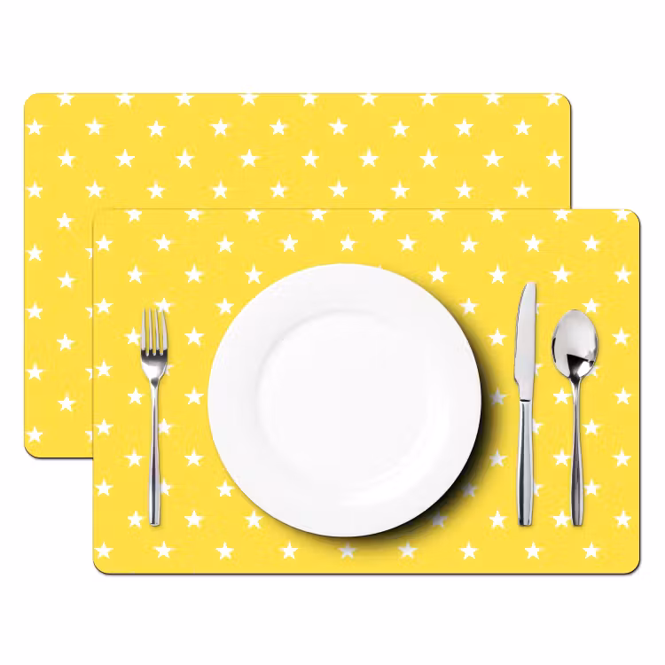 Sterren - Patroon - Minimalistisch - Geel Placemat vinyl groot 368 -zzsfeer2_Kitchenyeah-website