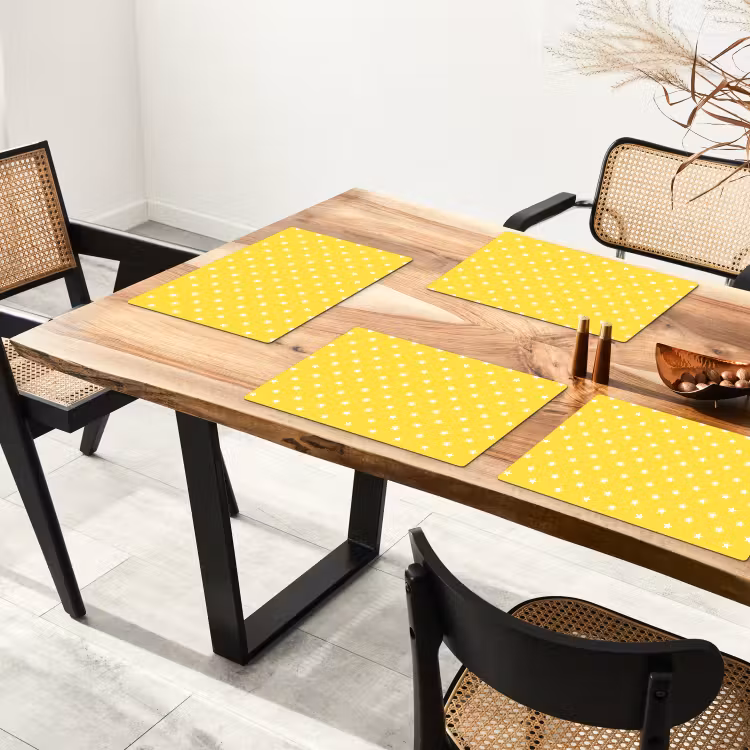 Sterren - Patroon - Minimalistisch - Geel Placemat vinyl groot 368 -zzsfeer4_Kitchenyeah-website