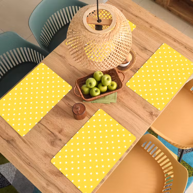 Sterren - Patroon - Minimalistisch - Geel Placemat vinyl groot 368 -zzsfeer5_Kitchenyeah-website