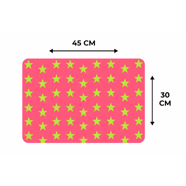 Sterren - Patroon - Roze Placemat vinyl groot 368 -specs