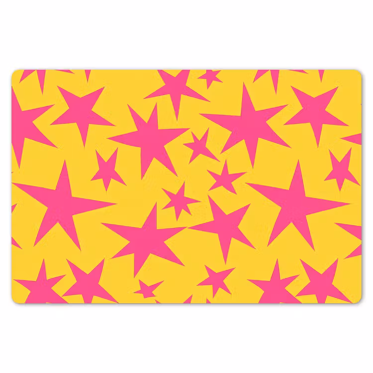 Sterren - Patroon - Roze - Geel Placemat vinyl groot 368 -zzsfeer1_Kitchenyeah-website
