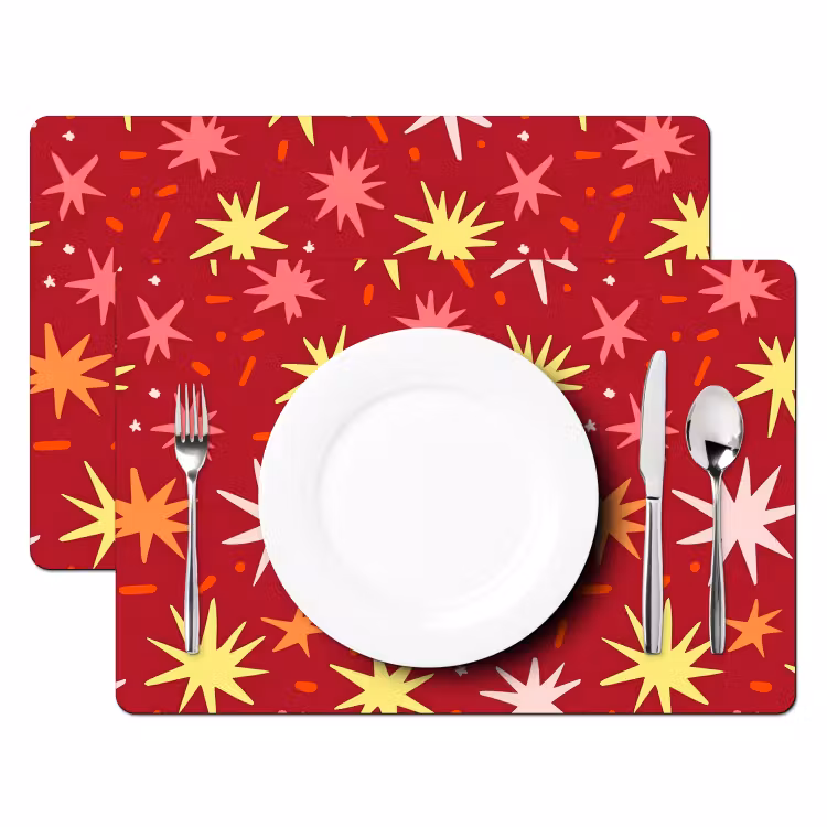 Sterren - Speels - Rood Placemat vinyl groot 368 -zzsfeer2_Kitchenyeah-website
