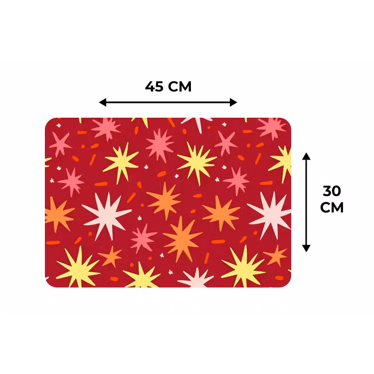 Sterren - Speels - Rood Placemat vinyl groot 368 -specs