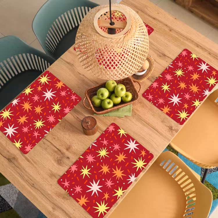 Sterren - Speels - Rood Placemat vinyl groot 368 -zzsfeer5_Kitchenyeah-website