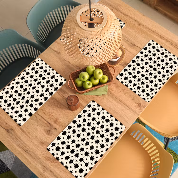 Stervormen - Geometrisch - Zwart Placemat vinyl groot 368 -zzsfeer5_Kitchenyeah-website