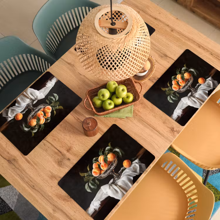 Stilleven - Perziken - Vintage Placemat vinyl groot -zzsfeer5_Kitchenyeah-website