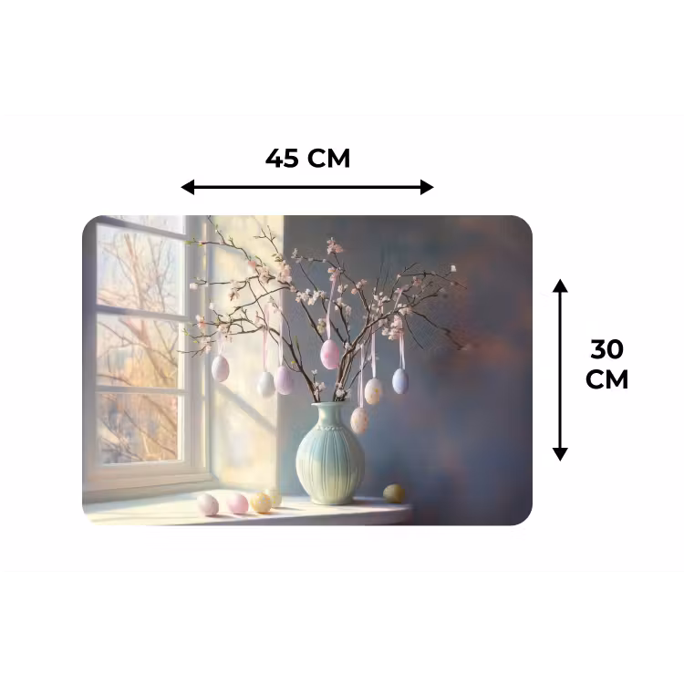 Stilleven - Vaas - Paastak Placemat vinyl groot -specs