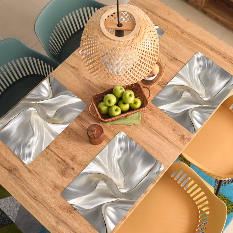 Stof - Plooien - Goud Placemat vinyl groot -zzsfeer5_Kitchenyeah-website