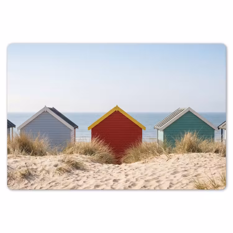 Strand - Huisjes - Kleurrijk - Duinen Placemat vinyl groot -zzsfeer1_Kitchenyeah-website