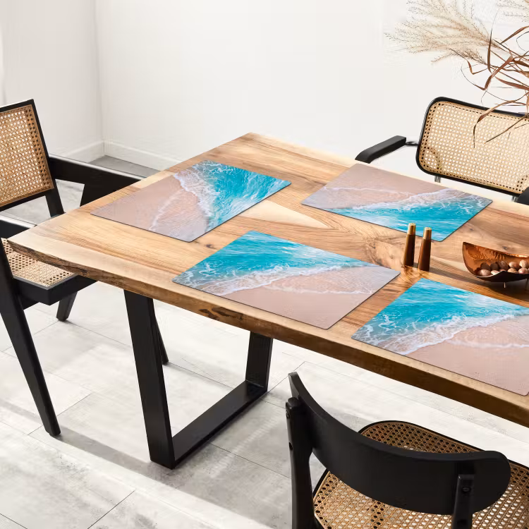 Strand - Zee - Golf - Natuur - Blauw Placemat vinyl groot -zzsfeer4_Kitchenyeah-website