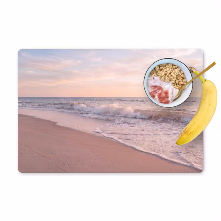 Strand - Zee - Golven - Natuur - Zonsondergang Placemat vinyl groot -zzzproduct_Kitchenyeah-website